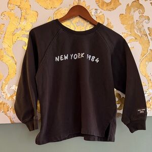Zara Kids Size 11-12 “New York 1984” Charcoal Black Crewneck Sweater